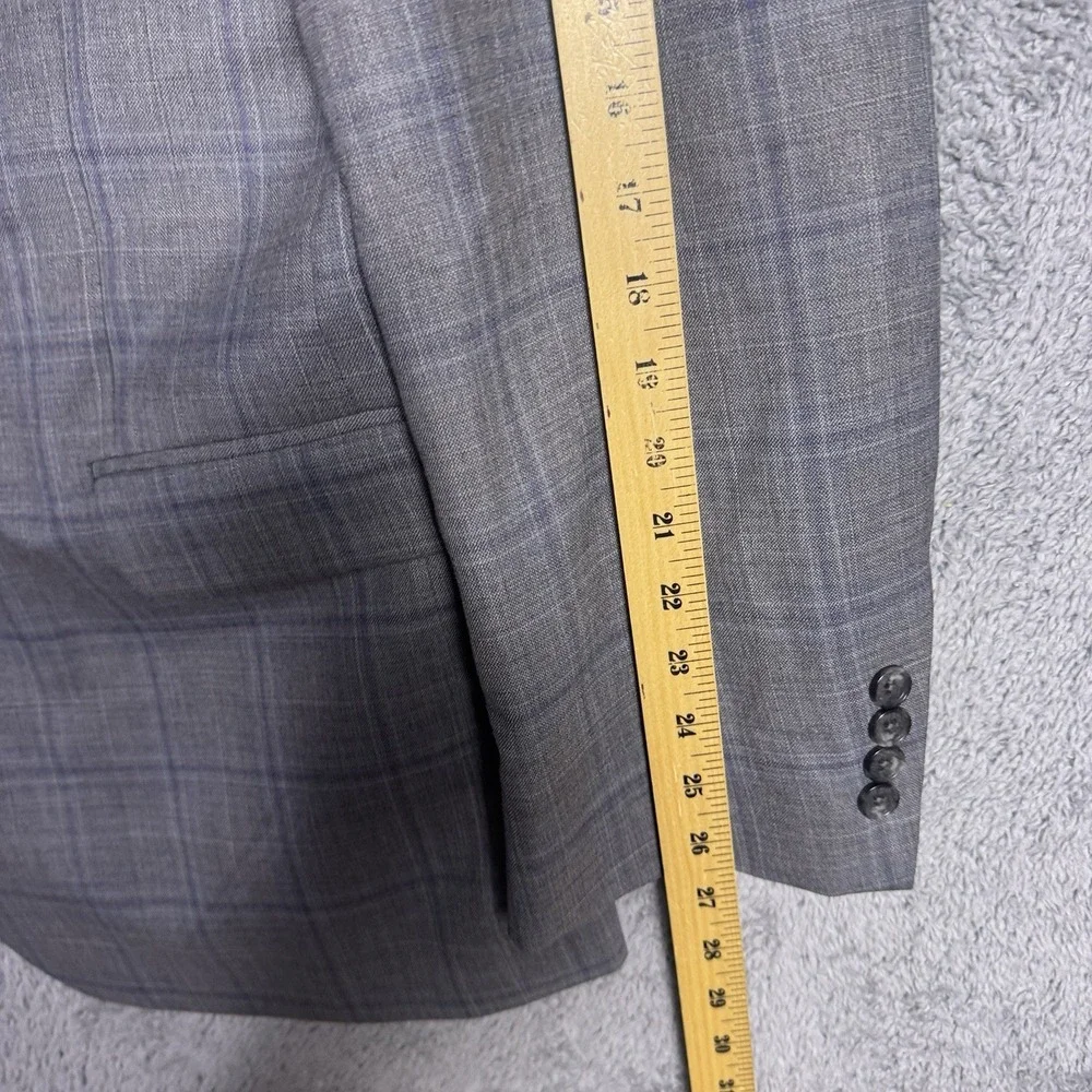 Jos A Bank Sport Coat Mens 48L Windowpane Traveler Blazer Wool Suit Jacket